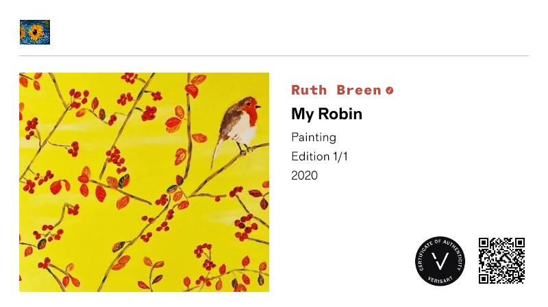 Ruth Breen | My Robin | View certificate