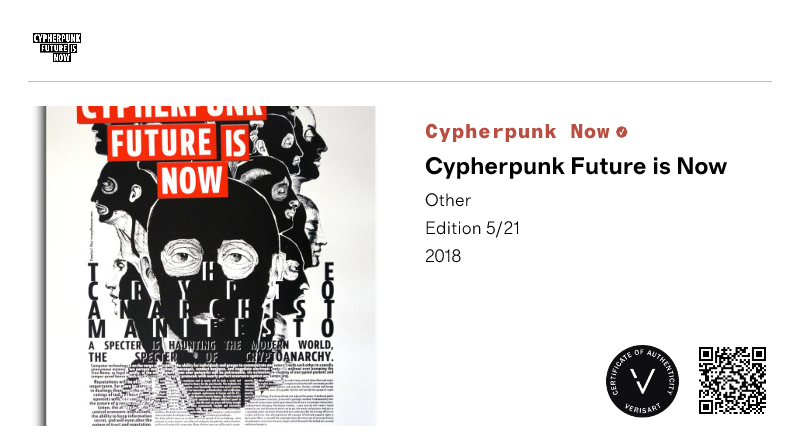 Cypherpunk Now | Cypherpunk Future is Now | View certificate