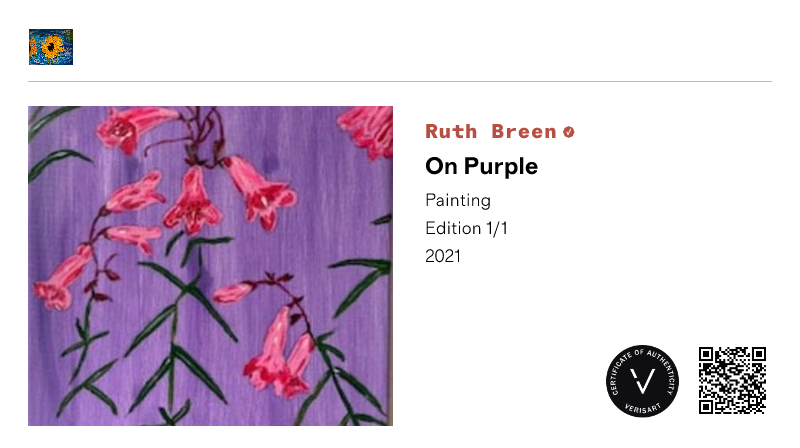 Ruth Breen | On Purple | View certificate